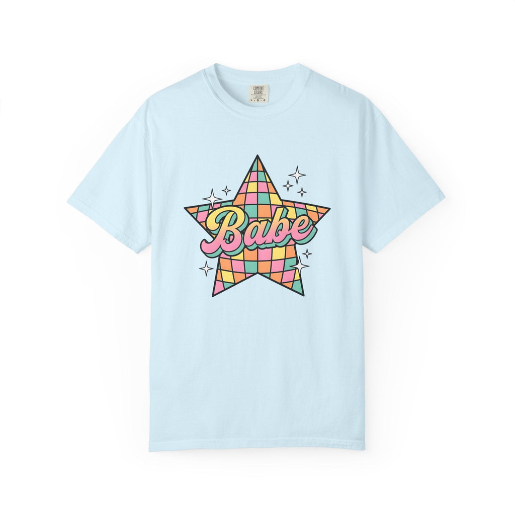 Pastel Gingham Star Retro T-Shirt – Cute Celestial product image 2
