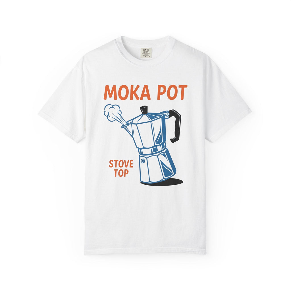 Moka Pot Shirt Coffee Kitchen Unisex Gift Line Art Tee product image 1