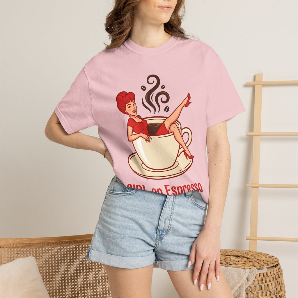 Pinup Coffee Mug Shirt Coffee Fun Unisex Gift Hand Drawn Tee Coffee Cup T-Shirt