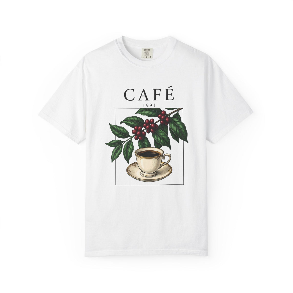 Espresso Cup Shirt Coffee Floral Unisex Gift Nostalgic Tee Coffee Mug T-Shirt