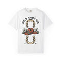 Cowboy Hat Shirt Cowgirl Ranch Gift Women Old West Tee Stetson T-Shirt Cowboy Fan Western Tshirt Farm Graphic Hand Drawn Horseshoe Tshirt