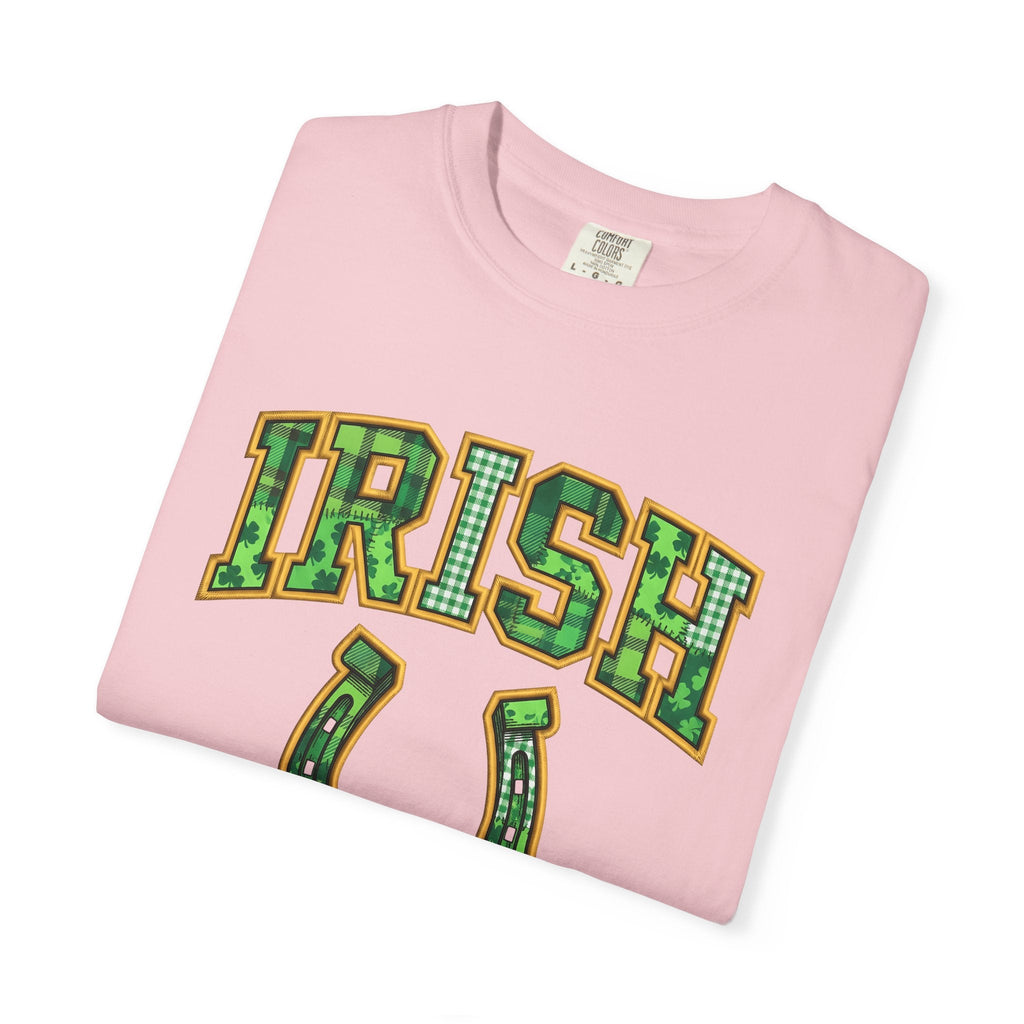 Horseshoe Shirt St Patrick's Day Charm Unisex Gift Applique Tee Horse Shoe