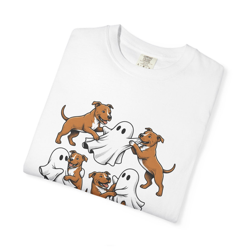 Ghost Pitbull Puppy Shirt Dog Funny Unisex Gift Comic Tee product image 6