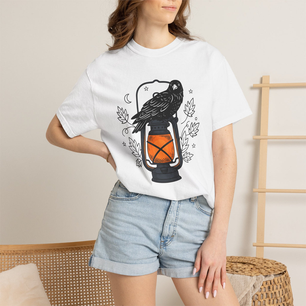Blackbird Lantern Flat T-Shirt – Eerie Halloween Fall product image 7