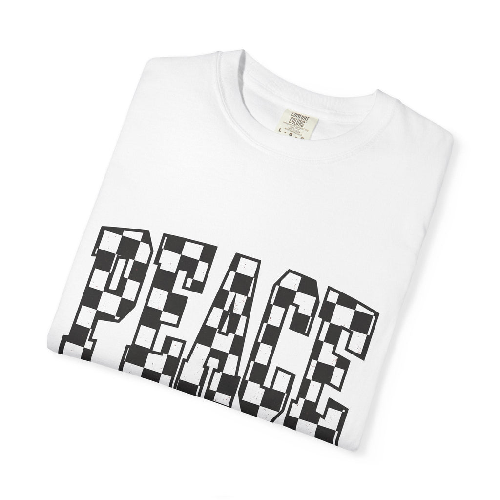 Checkered Text Shirt Peace Inspirational Unisex Gift Bold product image 5