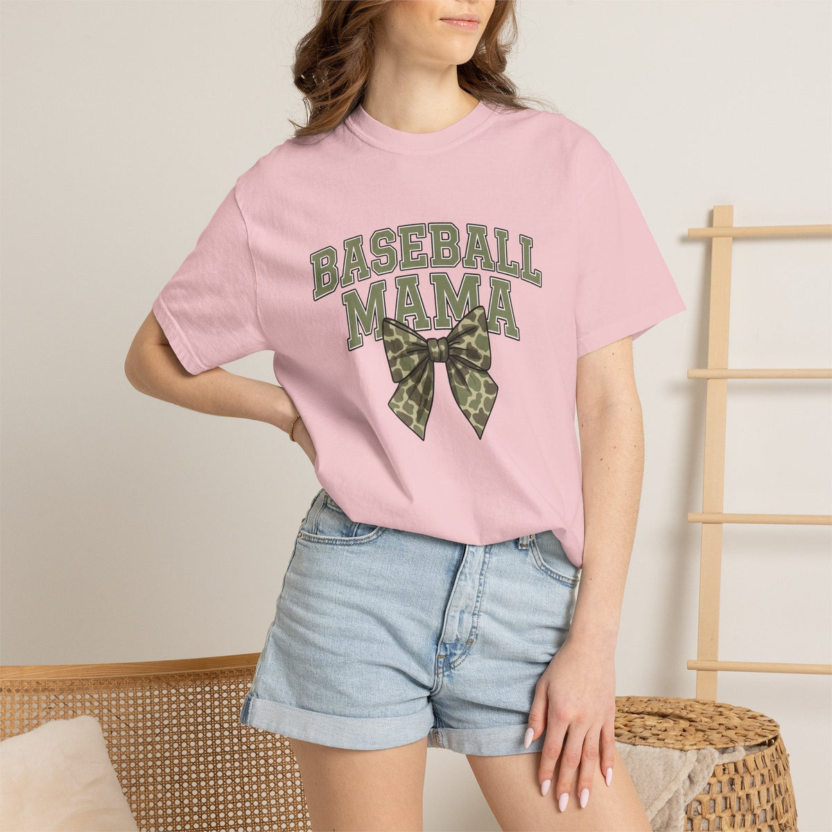 Camo Hair Bow Shirt Baseball Mom Competition Gift for Women product image 12