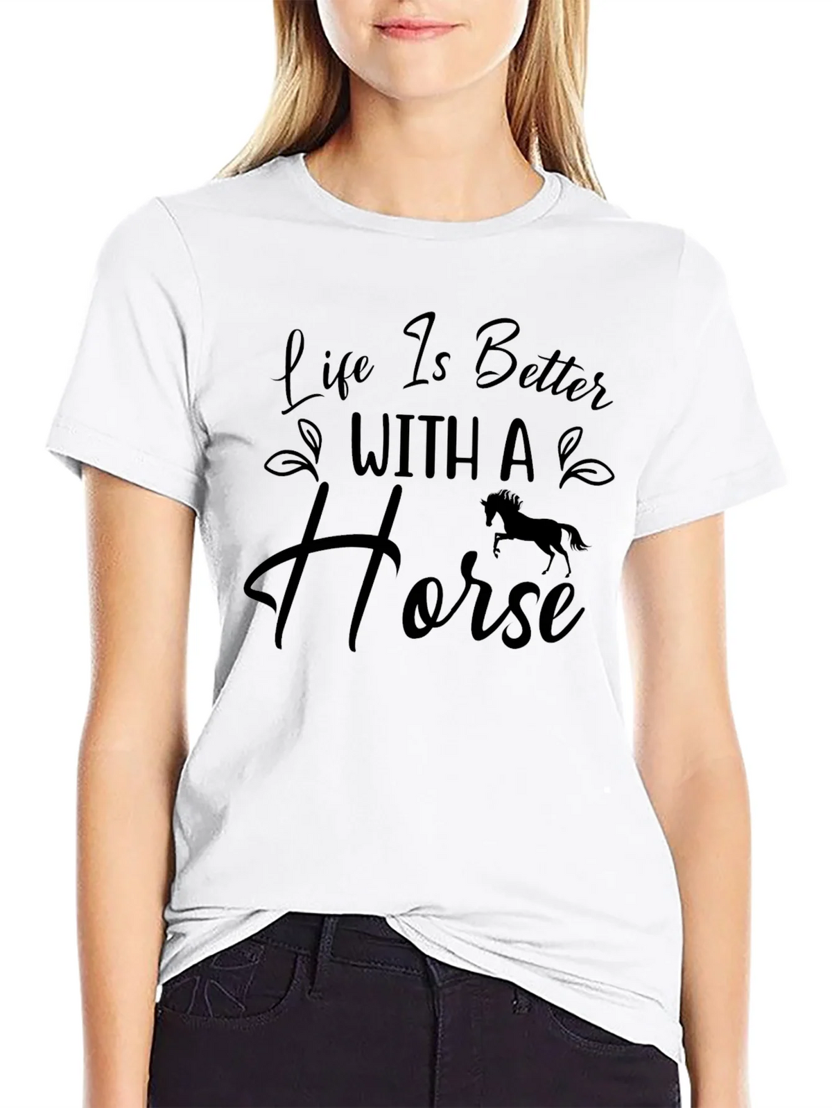Life Is Better With A Horse T-Shirt - Black product image 4