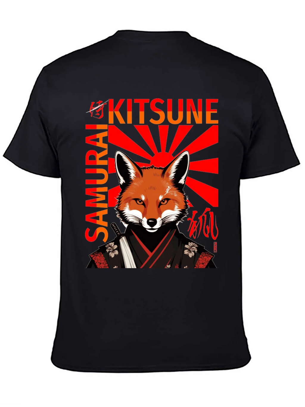 Samurai Kitsune T-Shirt Japanese Fox Warrior Design product image 1