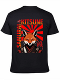 Samurai Kitsune T-Shirt Japanese Fox Warrior Design product image 1