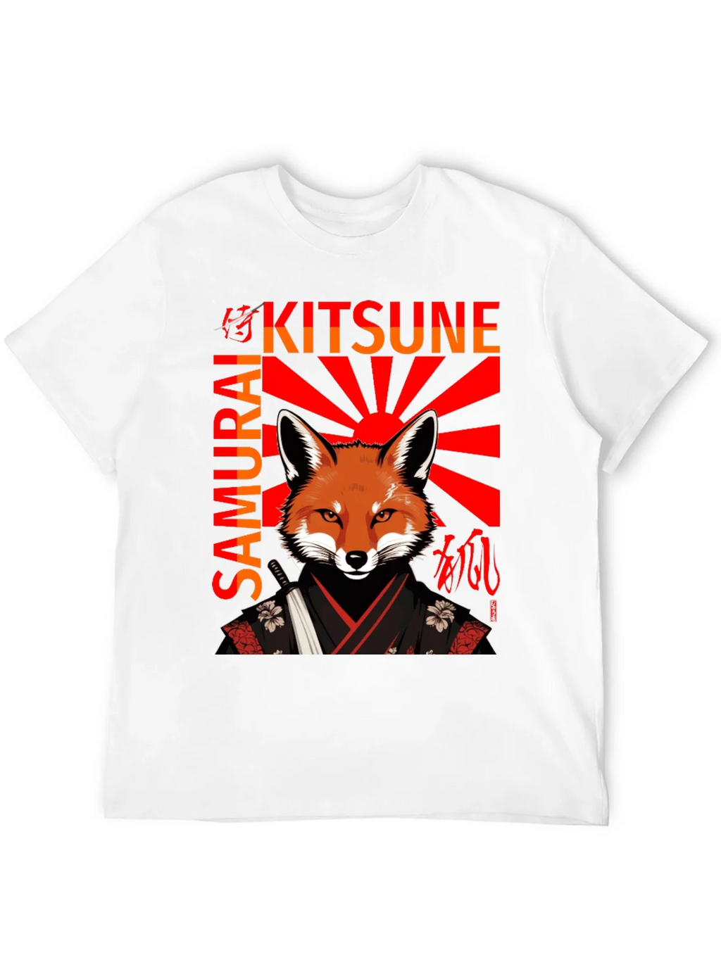 Samurai Kitsune T-Shirt Japanese Fox Warrior Design product image 3