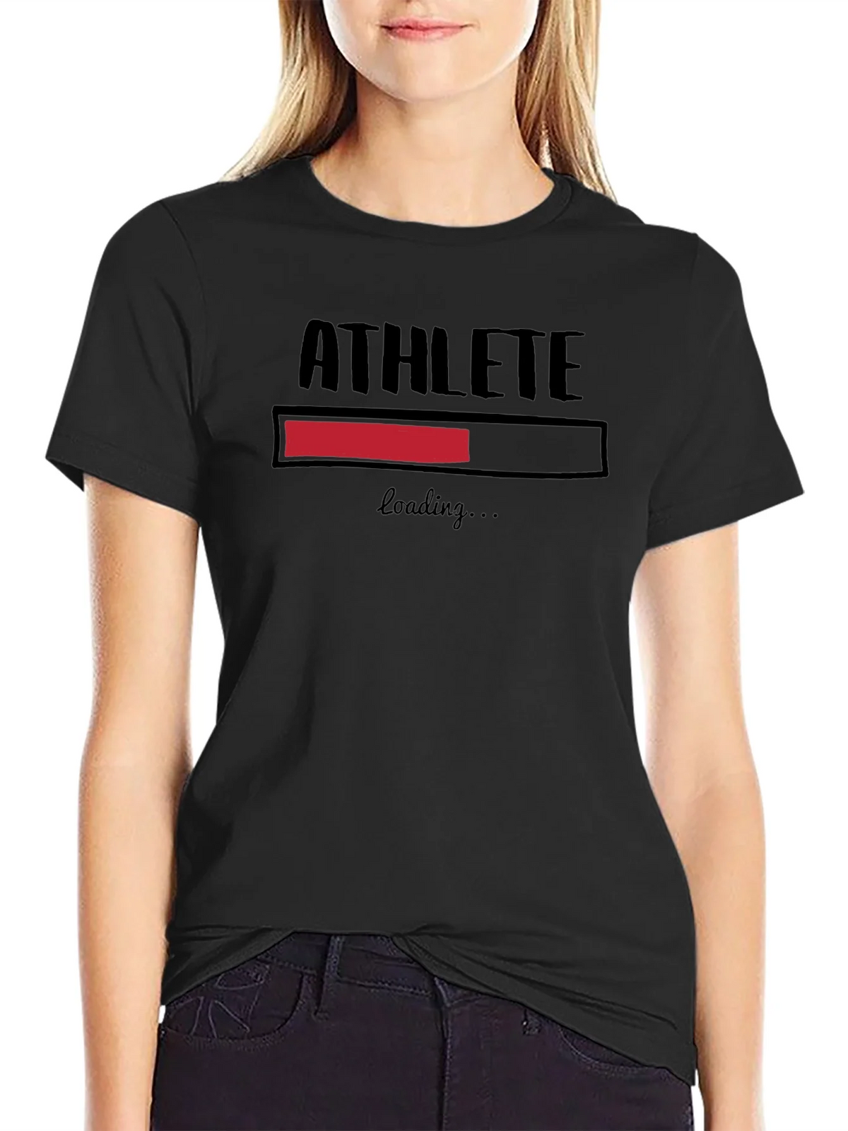Athlete Loading Black Graphic T-Shirt product image 2