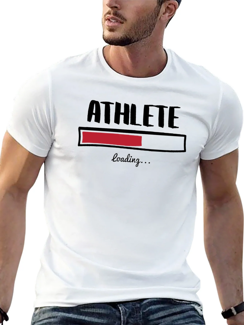 Athlete Loading Black Graphic T-Shirt product image 8