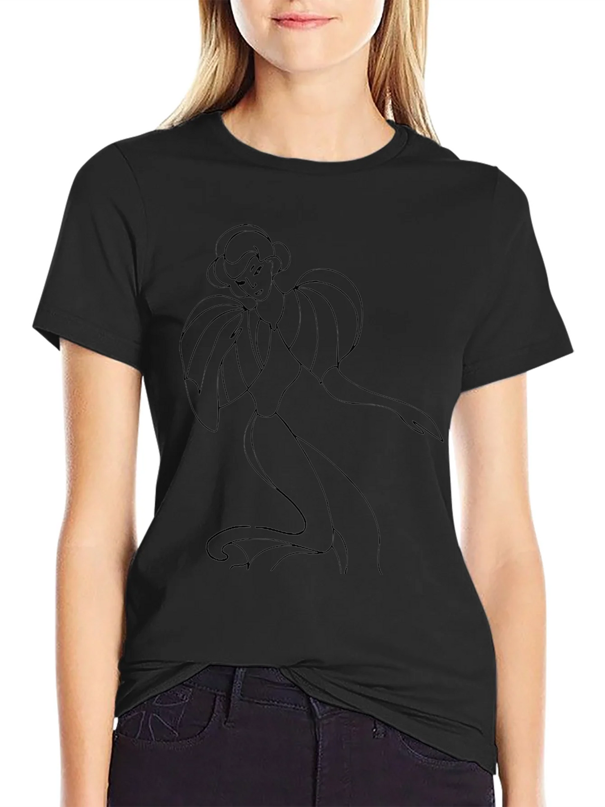 Elegant Lady Graphic Tee - Black product image 2