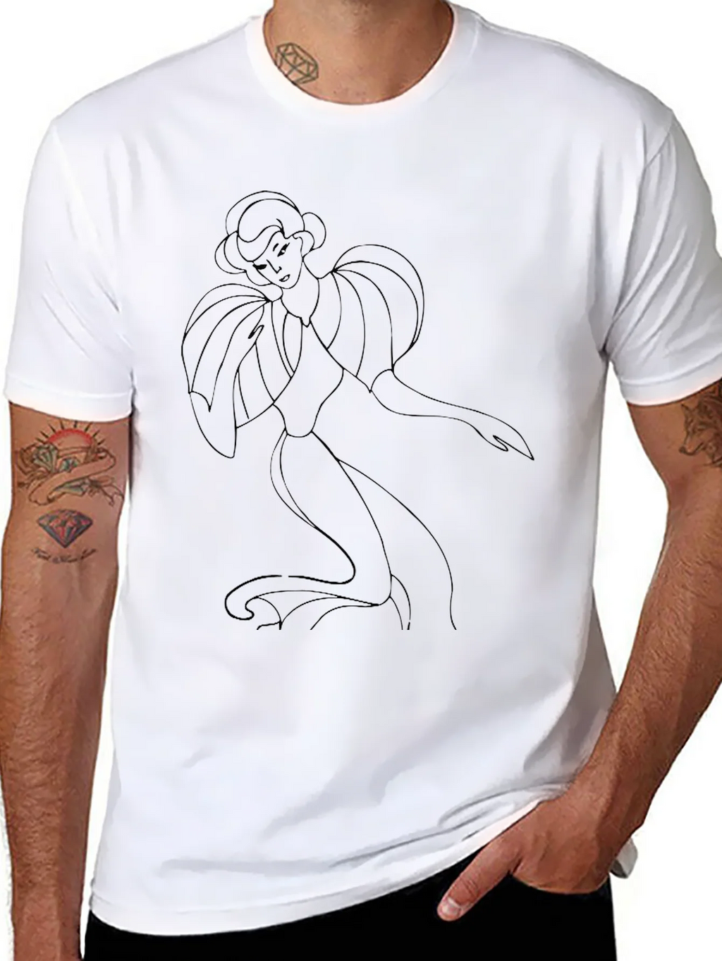 Elegant Lady Graphic Tee - Black product image 7
