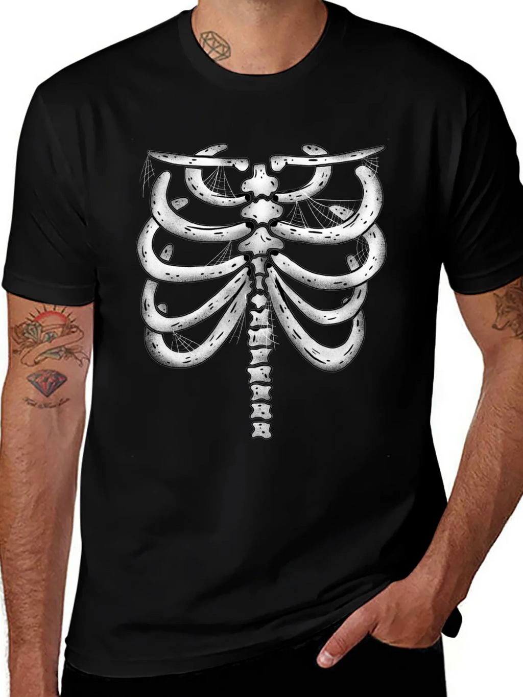 Skeleton Rib Cage Graphic Tee - Halloween Costume product image 1