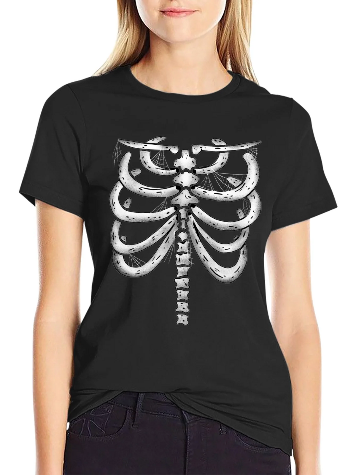 Skeleton Rib Cage Graphic Tee - Halloween Costume product image 2