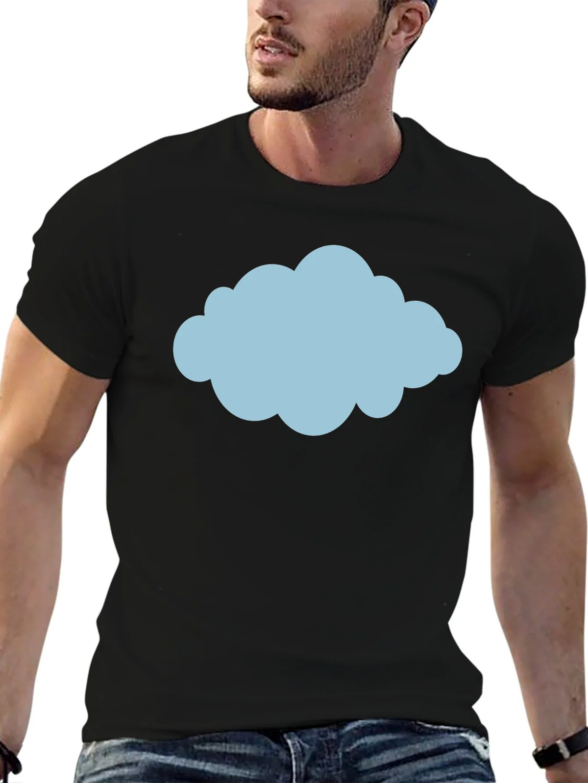 Cloud Graphic Tee - Weather Design Black T-Shirt product image 6