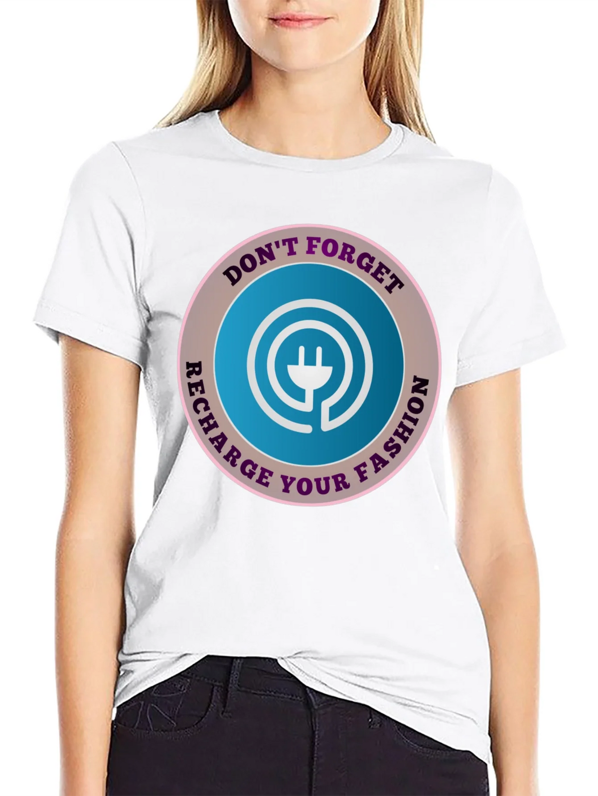 Recharge Your Fashion Black T-Shirt product image 2