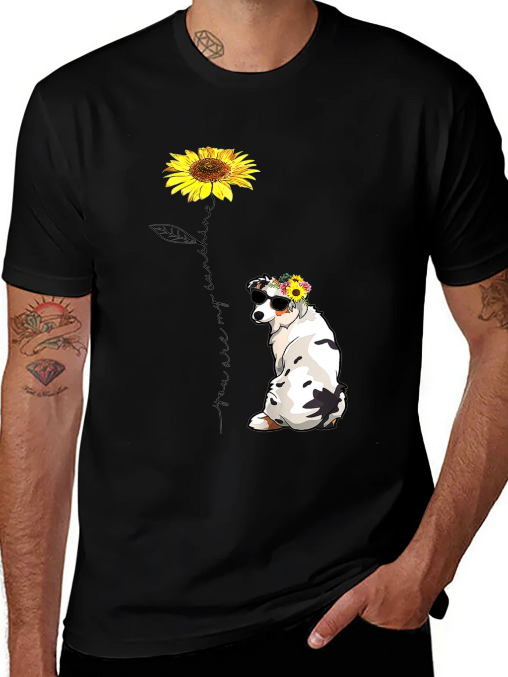 Sunflower Dog Graphic Tee - Sunshine T-Shirt product image 1