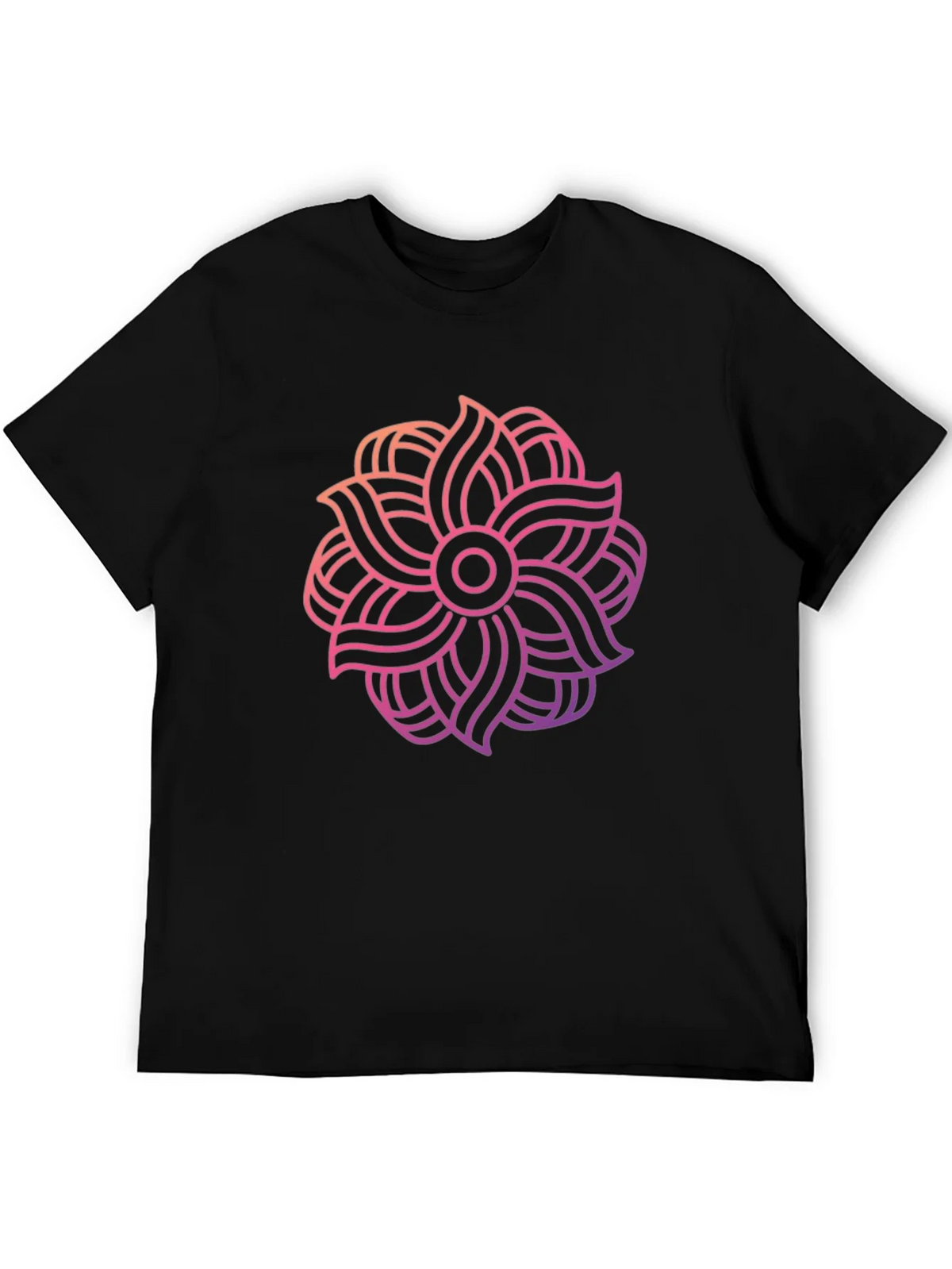 Abstract Floral Graphic Black T-Shirt product image 5