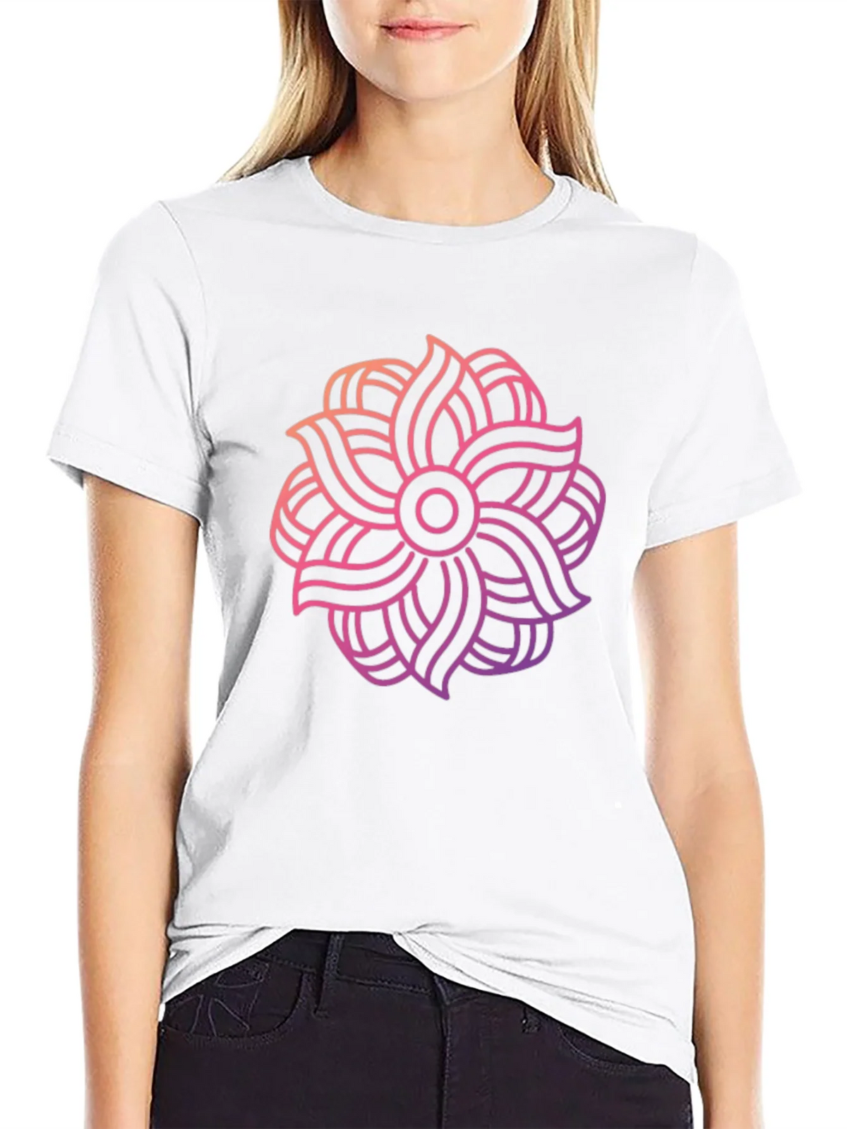 Abstract Floral Graphic Black T-Shirt product image 8