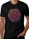 Abstract Floral Graphic Black T-Shirt product image 1