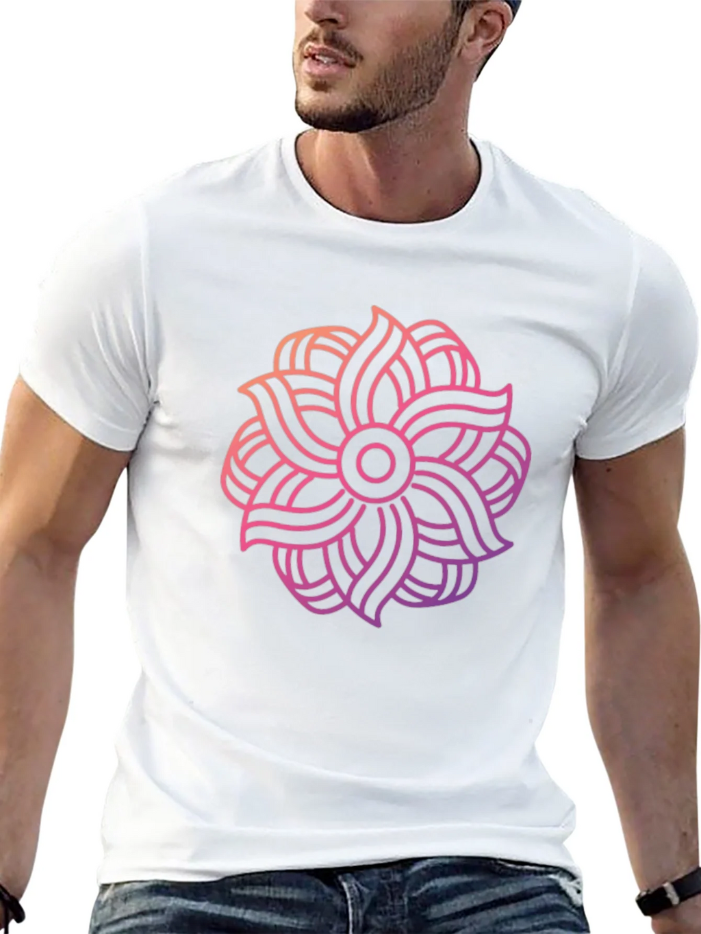 Abstract Floral Graphic Black T-Shirt product image 12