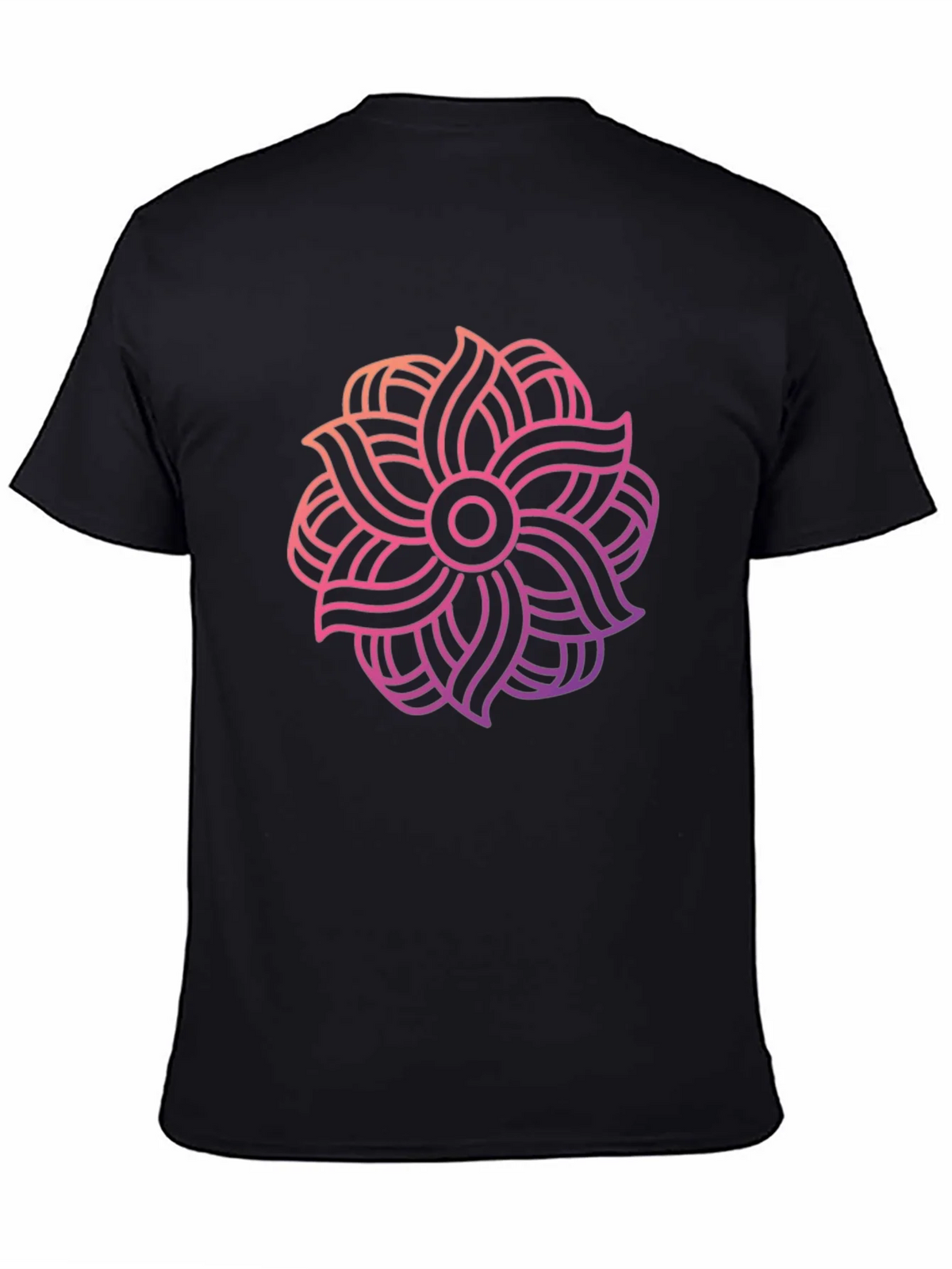Abstract Floral Graphic Black T-Shirt product image 4