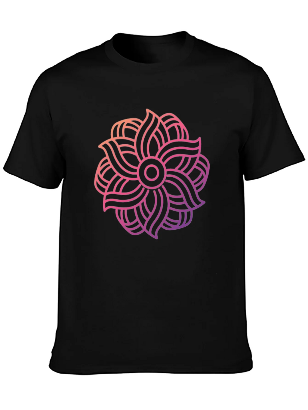 Abstract Floral Graphic Black T-Shirt product image 3