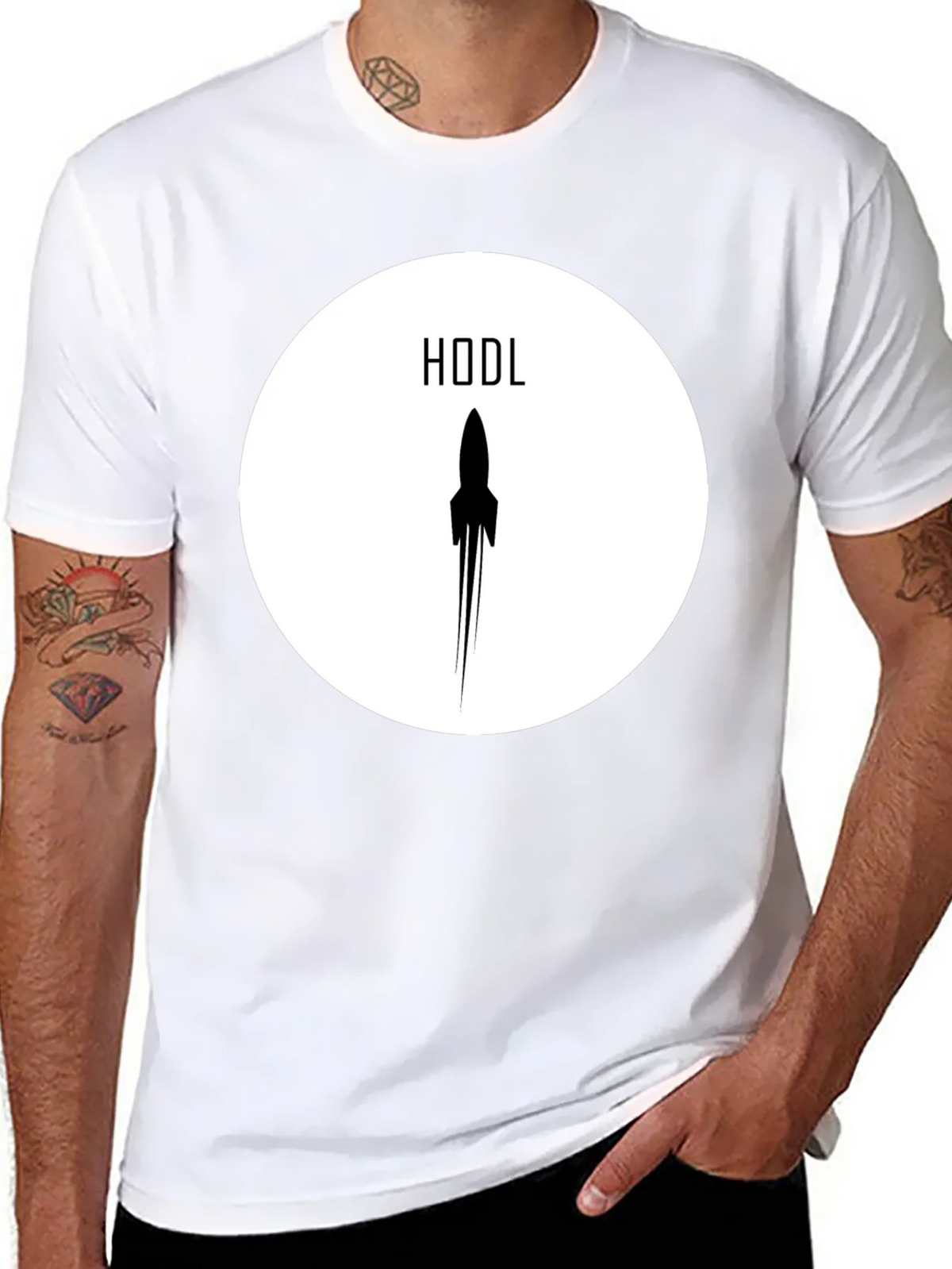 HODL Rocket Crypto T-Shirt - Black product image 5