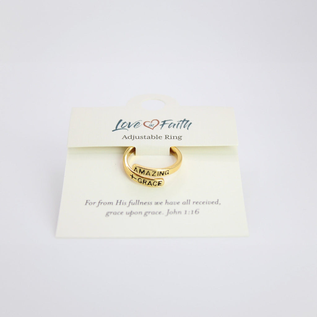 Amazing Grace with 18K Gold Plated Stainless Steel Ring