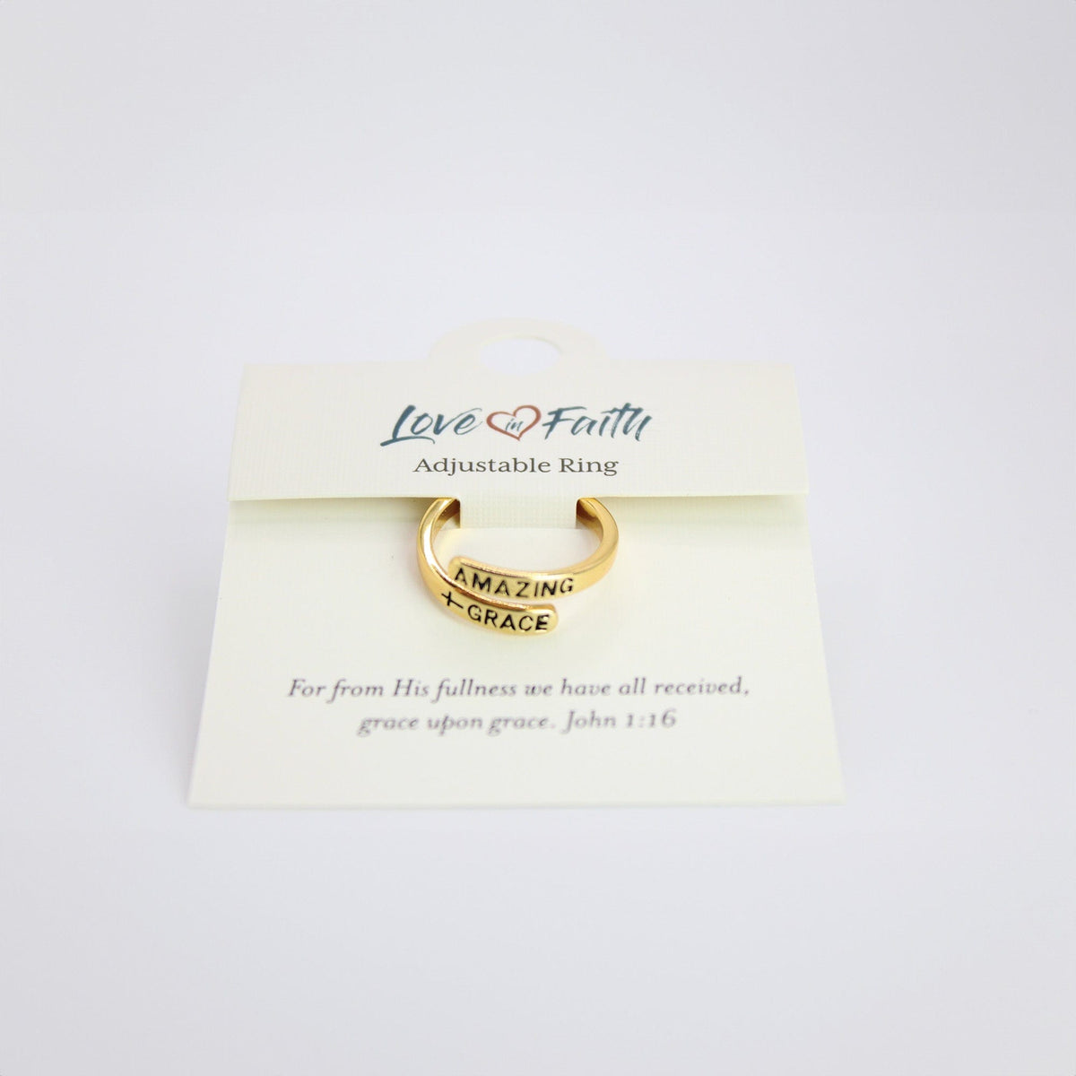 Amazing Grace with 18K Gold Plated Stainless Steel Ring