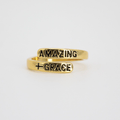 Amazing Grace with 18K Gold Plated Stainless Steel Ring