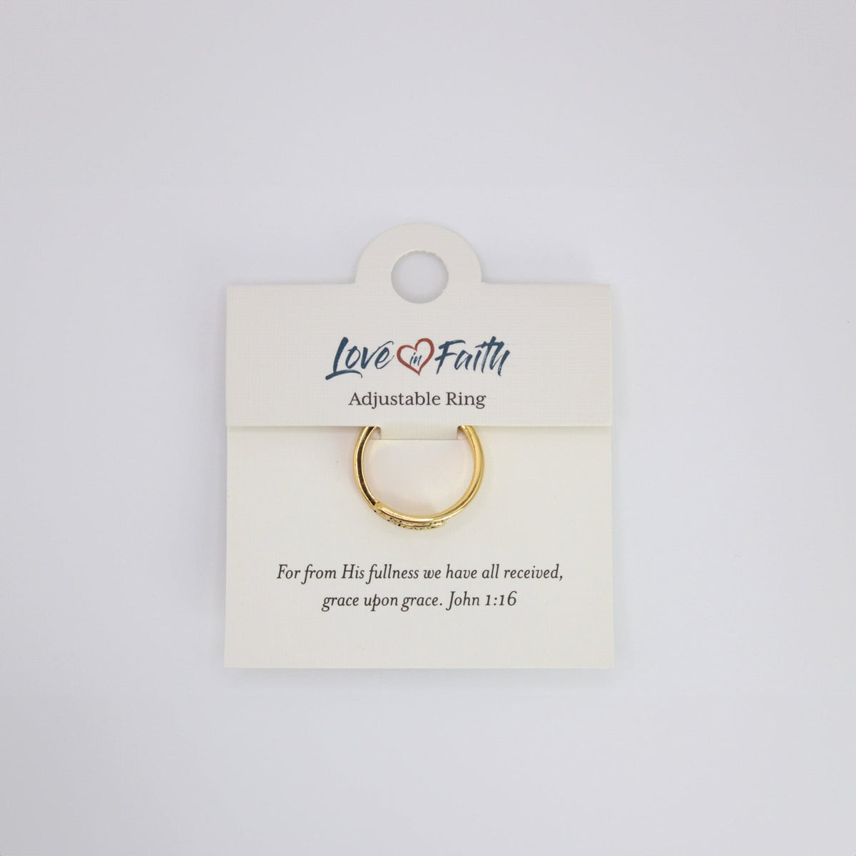 Amazing Grace with 18K Gold Plated Stainless Steel Ring