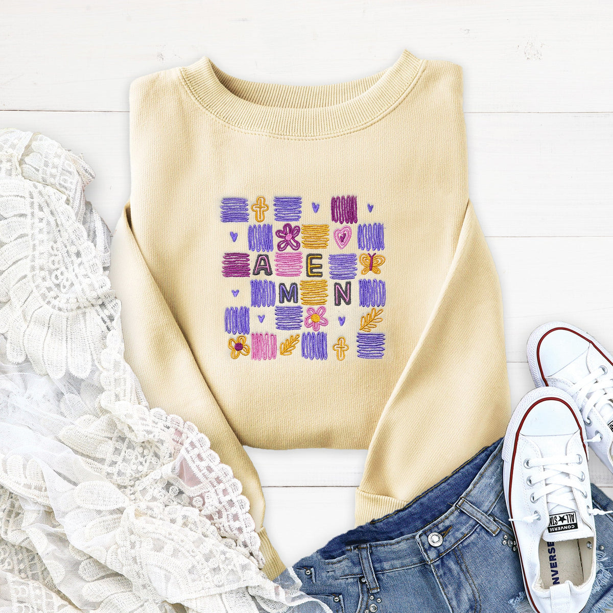 Amen Embroidered Crewneck Sweatshirt product image 2