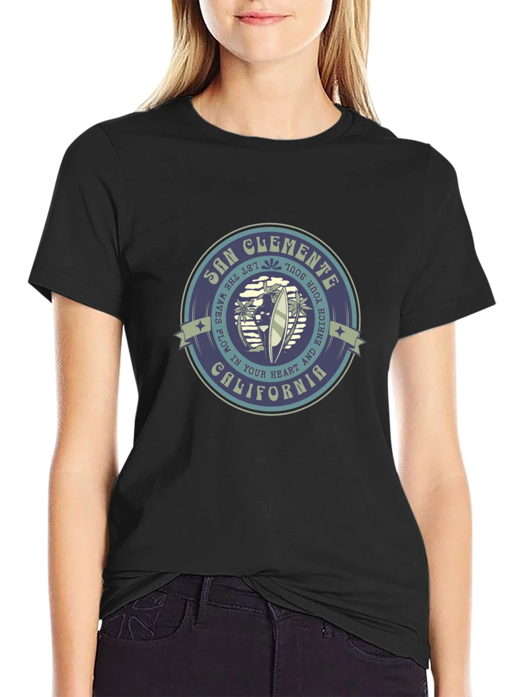 San Clemente California Graphic Tee - Black product image 1