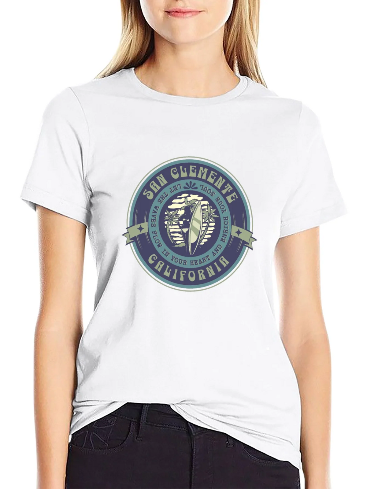 San Clemente California Graphic Tee - Black product image 4
