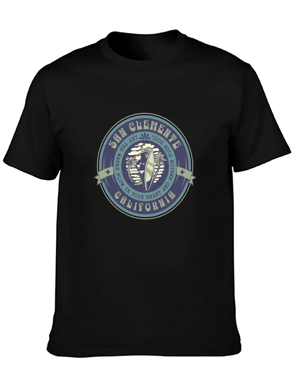 San Clemente California Graphic Tee - Black product image 2