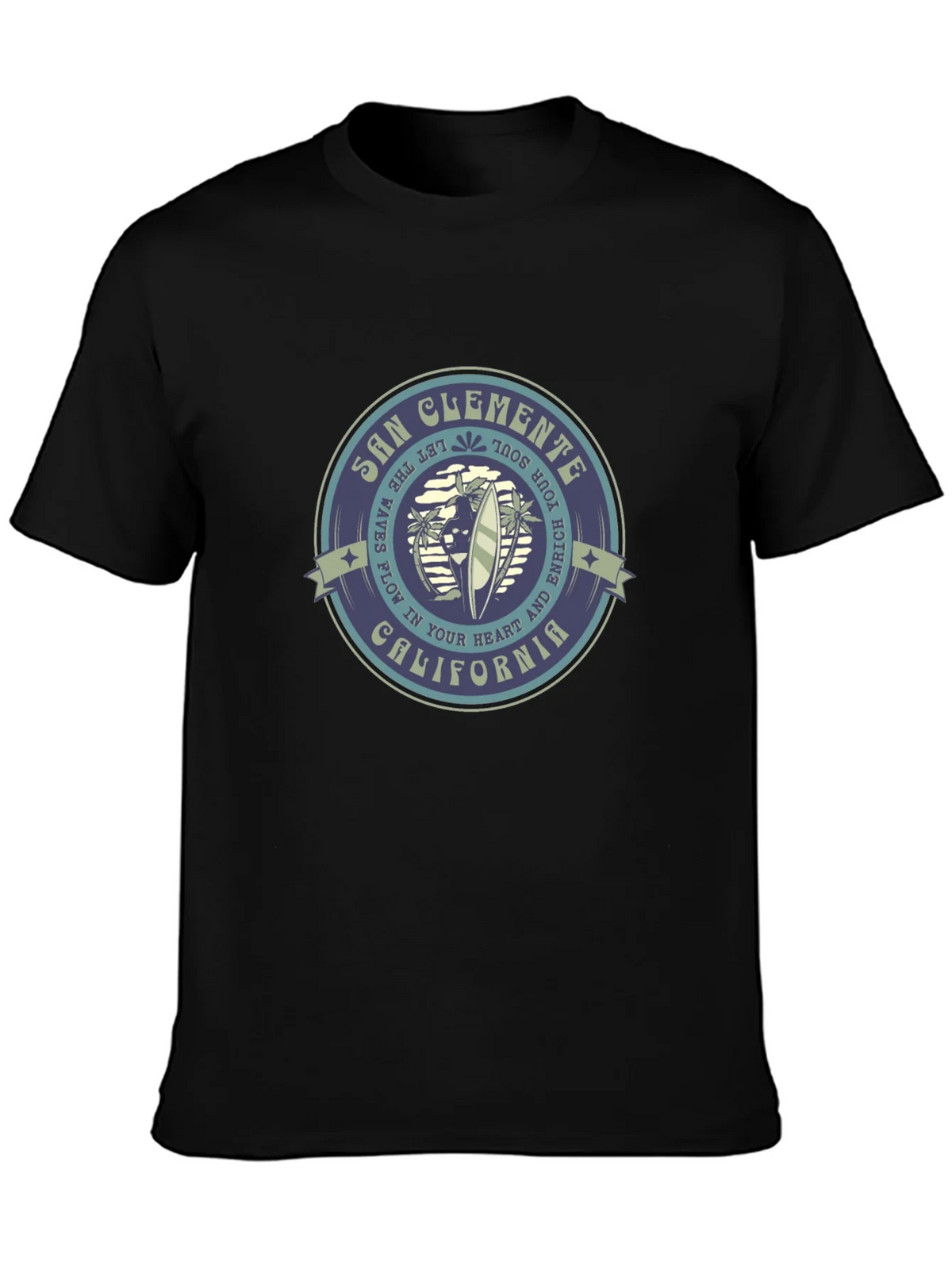 San Clemente California Graphic Tee - Black product image 2