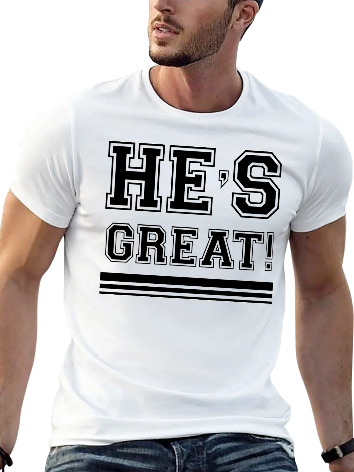 Hes Great T-Shirt - Solid Black product image 2