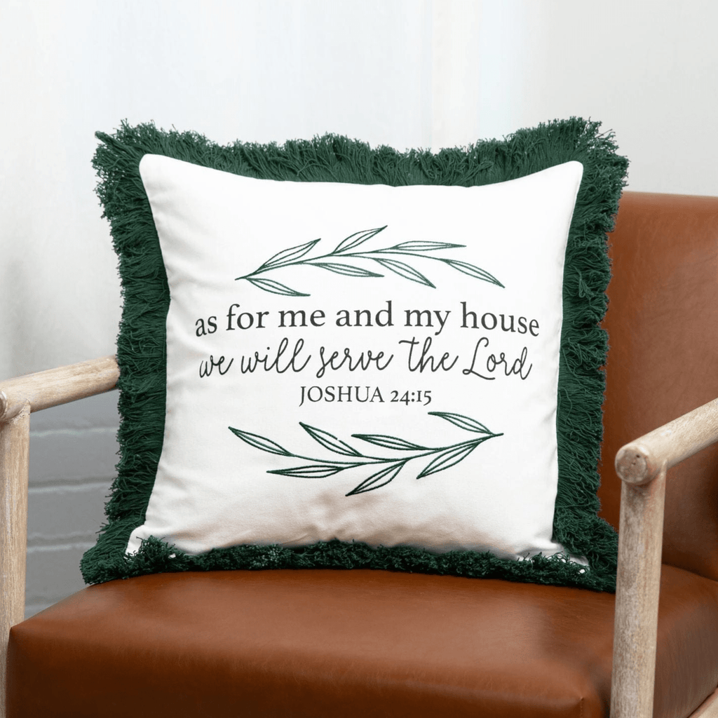 As For Me & My House Prayer Pocket Pillow Cover