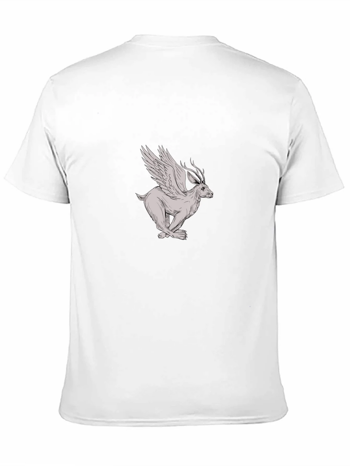 Winged Deer Graphic Tee - Black Cotton Shirt product image 3