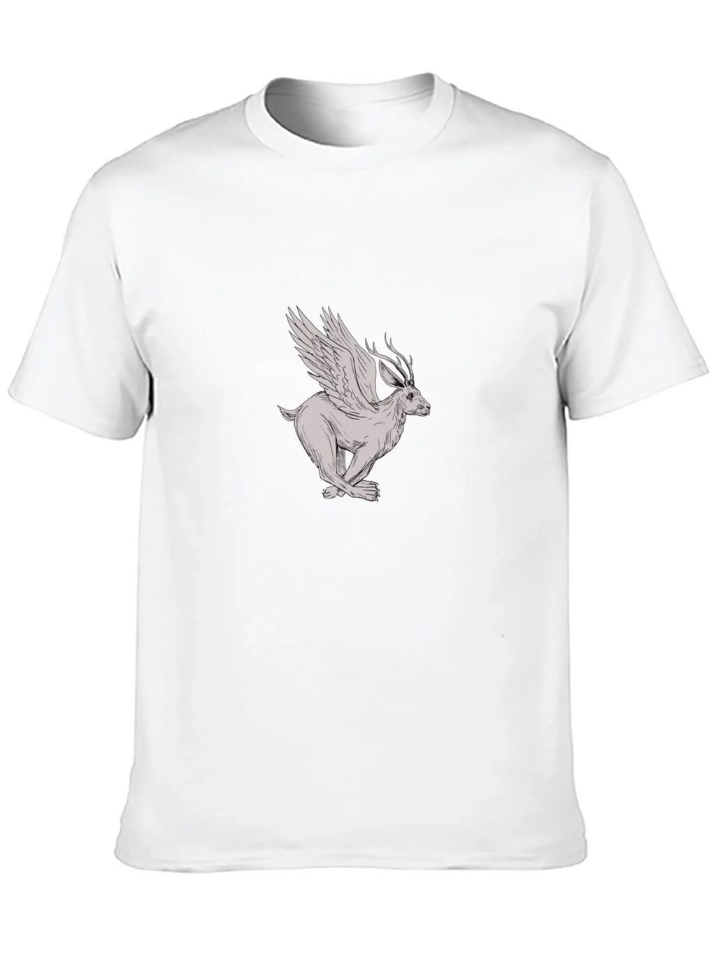 Winged Deer Graphic Tee - Black Cotton Shirt product image 2