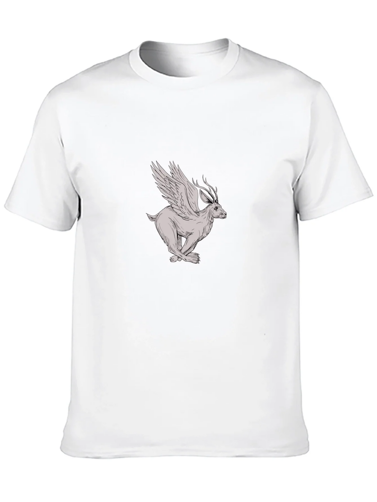 Winged Deer Graphic Tee - Black Cotton Shirt product image 2