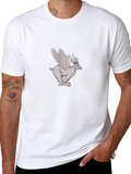 Winged Deer Graphic Tee - Black Cotton Shirt product image 1