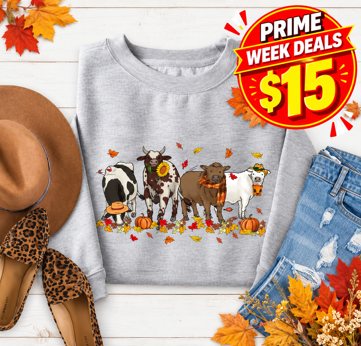 Cows Pumpkins Sweatshirt product image 1