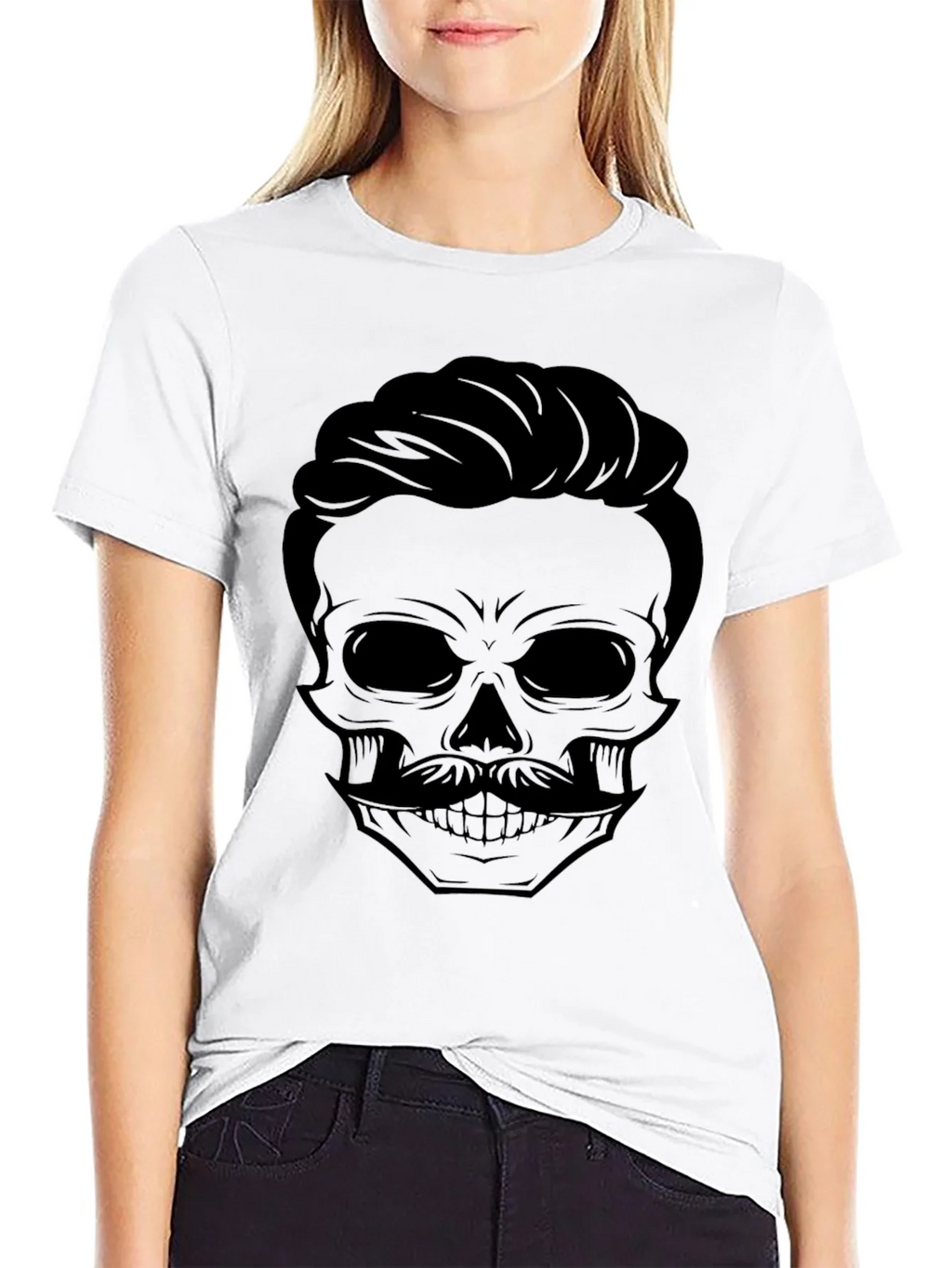 Skull and Mustache Graphic T-Shirt - Mens product image 5