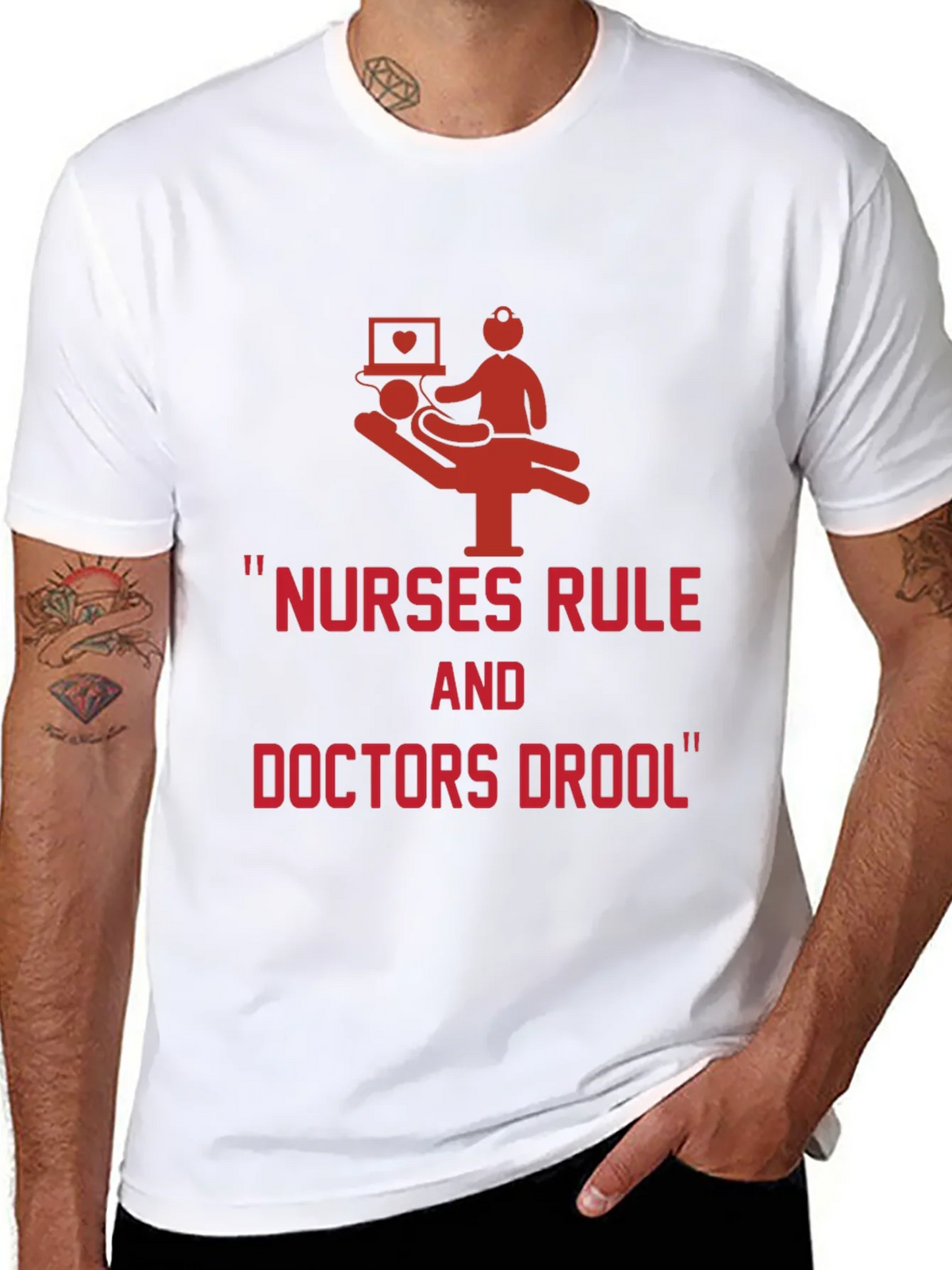 Nurses Rule Doctors Drool Graphic Tee product image 3