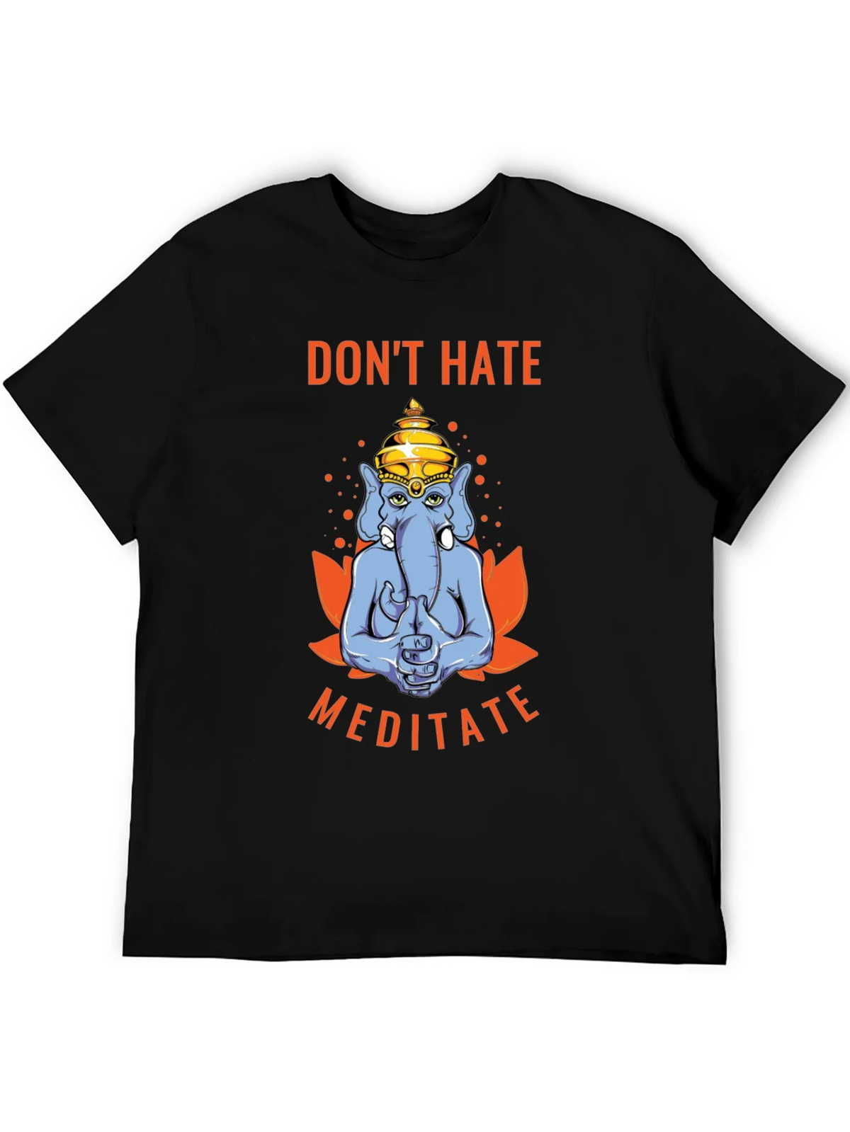 Dont Hate Meditate T-Shirt - Yoga Elephant Tee product image 2