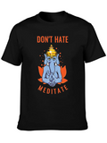 Dont Hate Meditate T-Shirt - Yoga Elephant Tee product image 1